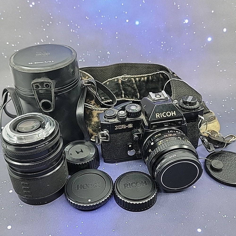 Ricoh XR-2 35mm Film Camera w/ 50mm W/ Additional Lens Untested As-Is
